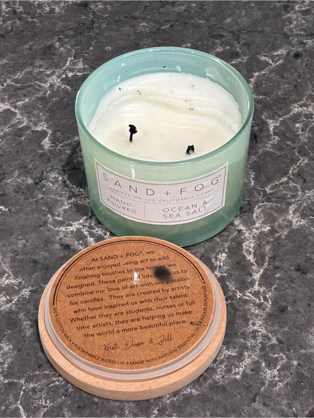 ❗️Sand + Fog Ocean & Sea Salt Scented Candle - Mom Floral Lid Mother’s Day!